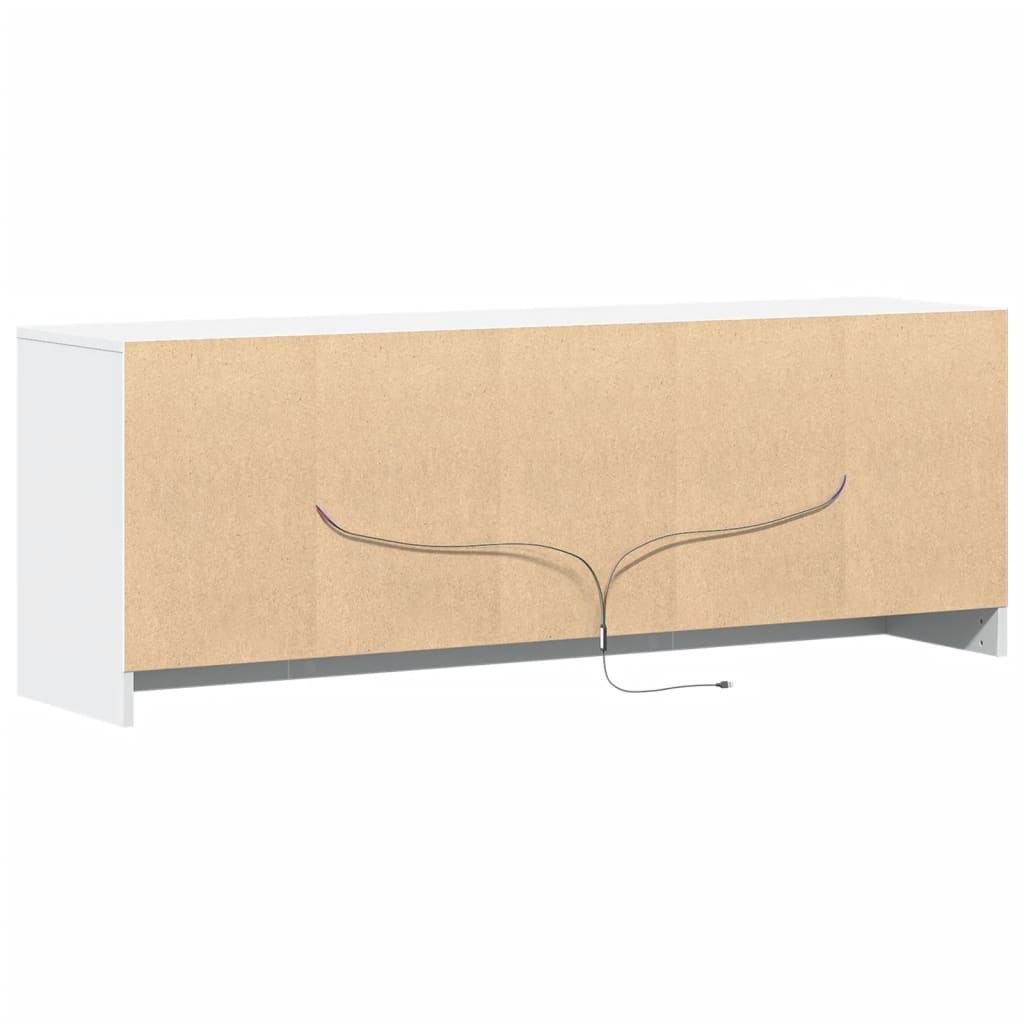 TV Cabinet with LED White 139.5x34x50 cm Engineered Wood