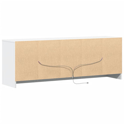 TV Cabinet with LED White 139.5x34x50 cm Engineered Wood
