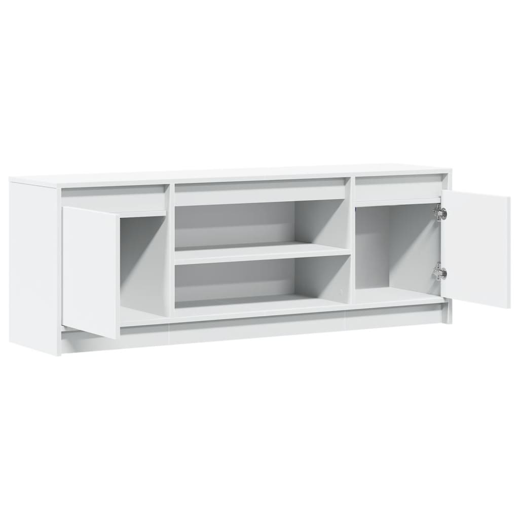 TV Cabinet with LED White 139.5x34x50 cm Engineered Wood