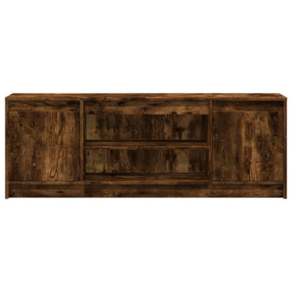 TV Cabinet with LED Smoked Oak 139.5x34x50 cm Engineered Wood