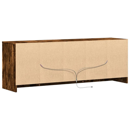 TV Cabinet with LED Smoked Oak 139.5x34x50 cm Engineered Wood