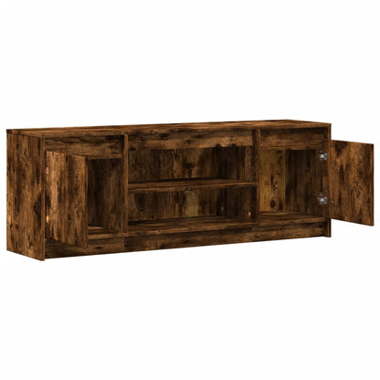 TV Cabinet with LED Smoked Oak 139.5x34x50 cm Engineered Wood