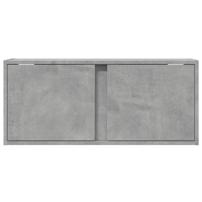 TV Wall Cabinet with LED Lights Concrete Grey 80x31x35 cm