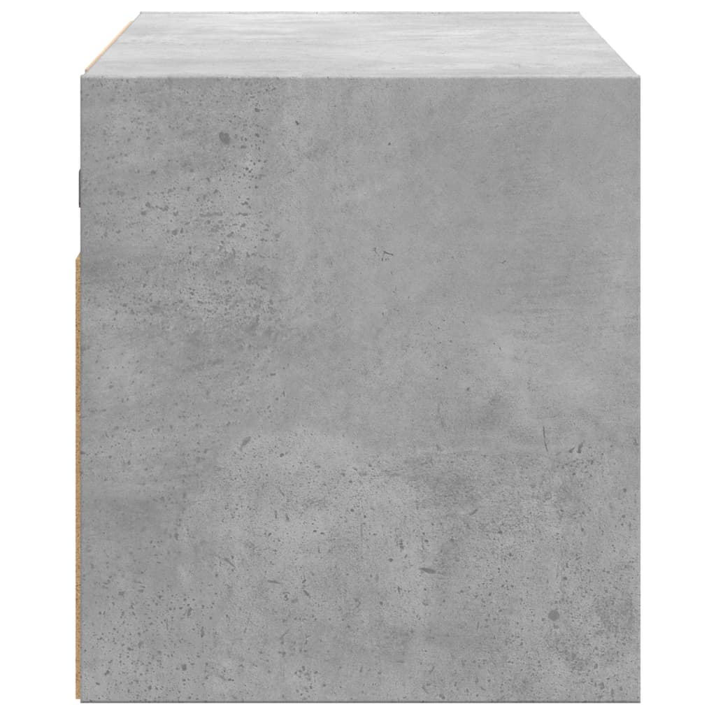 TV Wall Cabinet with LED Lights Concrete Grey 80x31x35 cm