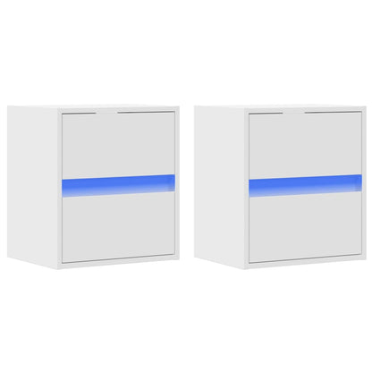 TV Wall Cabinets with LED Lights 2 pcs White 41x31x45 cm