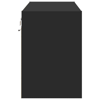 TV Wall Cabinet with LED Lights Black 80x31x45 cm