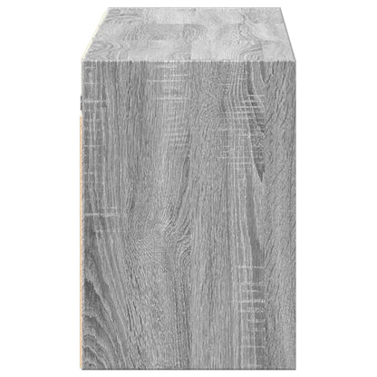 TV Wall Cabinet with LED Lights Grey Sonoma 130x31x45 cm
