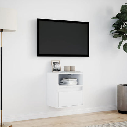 TV Wall Cabinet with LED Lights White 41x31x45 cm