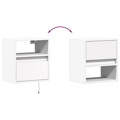 TV Wall Cabinet with LED Lights White 41x31x45 cm