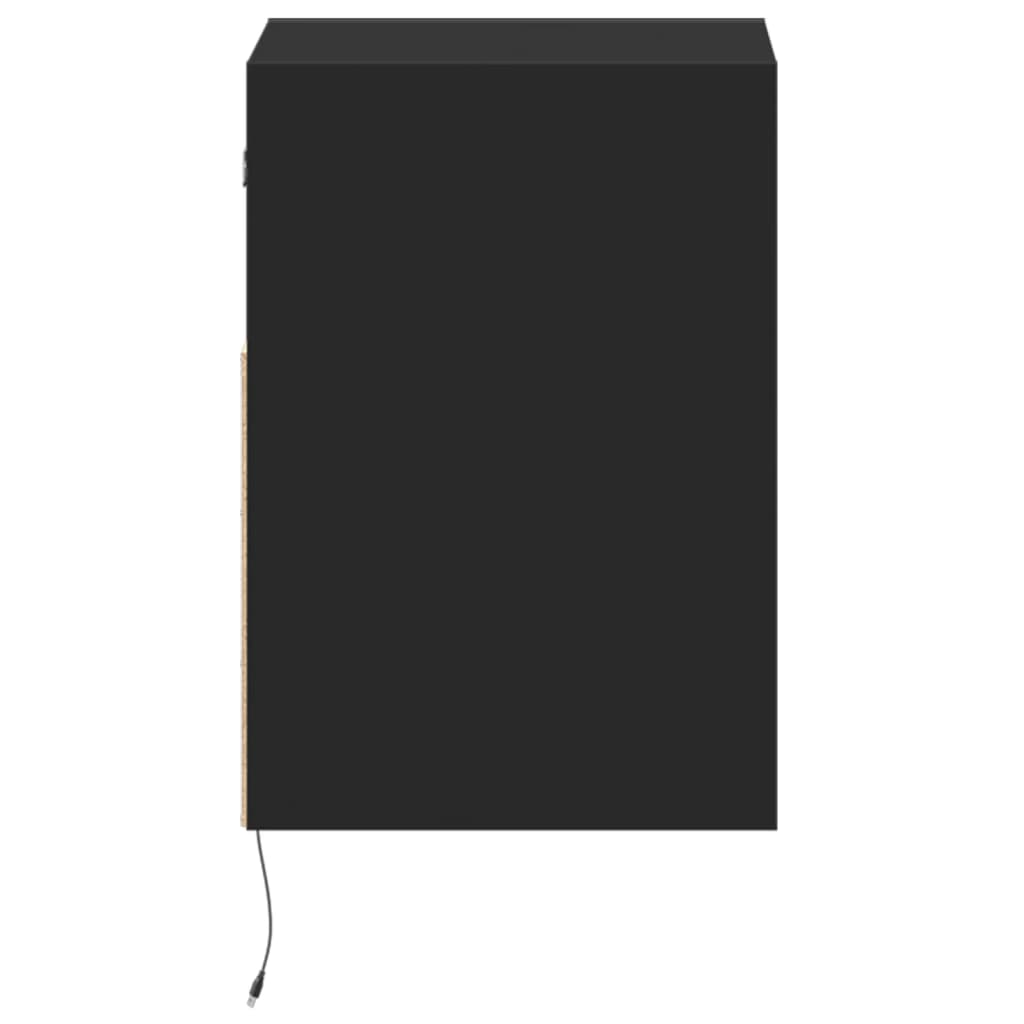 TV Wall Cabinet with LED Lights Black 41x31x45 cm