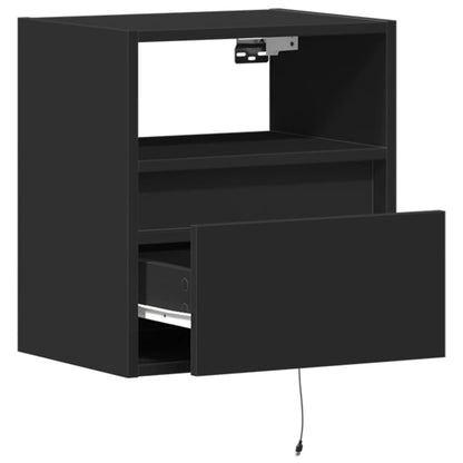 TV Wall Cabinet with LED Lights Black 41x31x45 cm