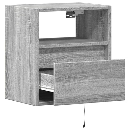 TV Wall Cabinets with LED Lights 2 pcs Grey Sonoma 41x31x45 cm