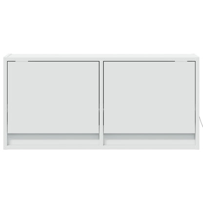 TV Wall Cabinet with LED Lights White 80x31x35 cm