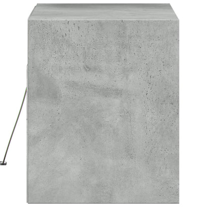 TV Wall Cabinet with LED Lights Concrete Grey 80x31x35 cm