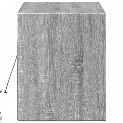 TV Wall Cabinet with LED Lights Grey Sonoma 100x31x35 cm