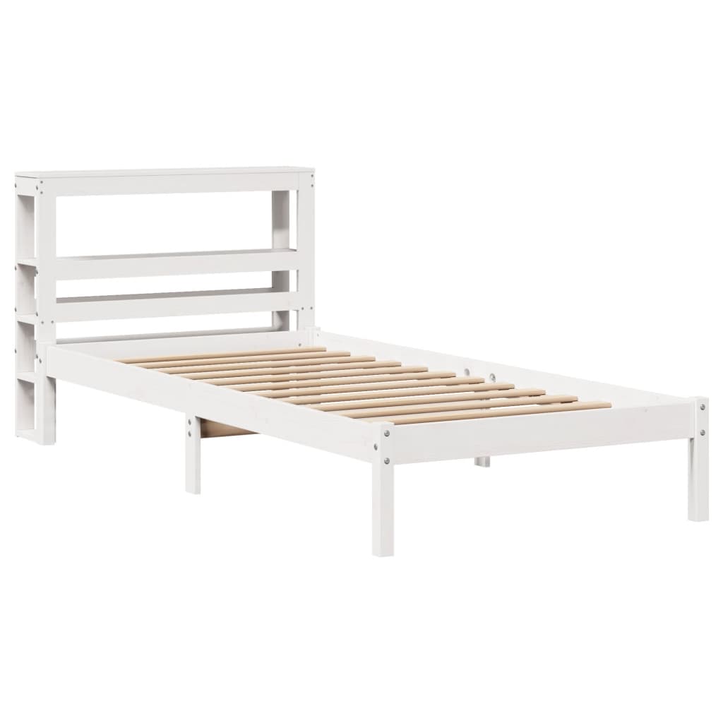 Bed Frame without Mattress White 75x190 cm Small Single Solid Wood Pine