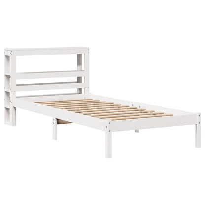 Bed Frame without Mattress White 75x190 cm Small Single Solid Wood Pine