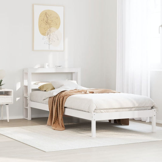 Bed Frame without Mattress White 75x190 cm Small Single Solid Wood Pine