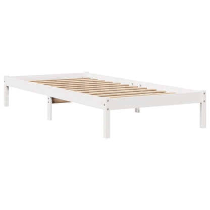 Bed Frame without Mattress White 90x190 cm Single Solid Wood Pine