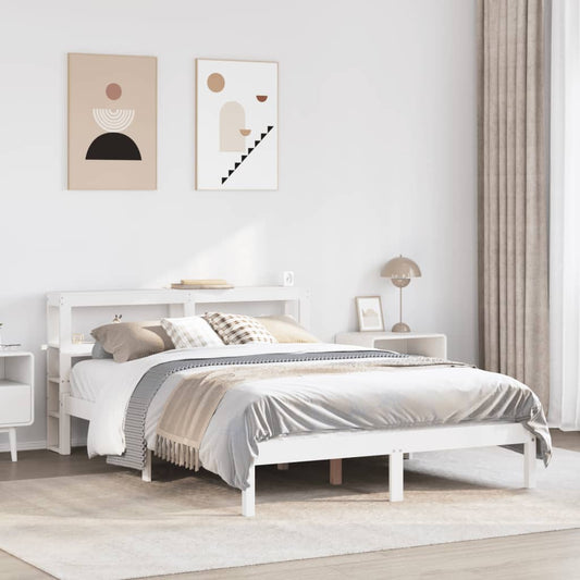 Bed Frame without Mattress White 120x190 cm Small Double Solid Wood Pine