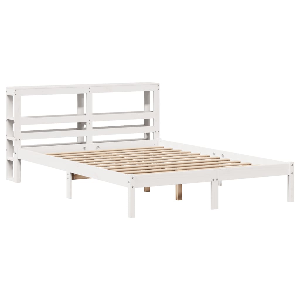 Bed Frame without Mattress White 120x200 cm Solid Wood Pine