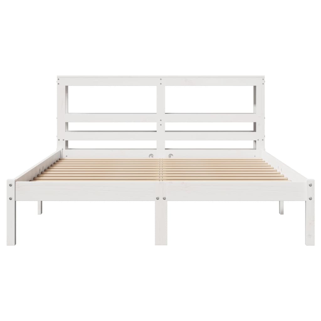 Bed Frame without Mattress White 120x200 cm Solid Wood Pine