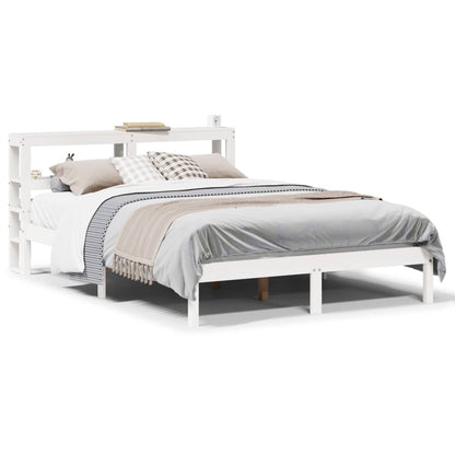 Bed Frame without Mattress White 150x200 cm King Size Solid Wood Pine