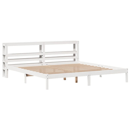 Bed Frame without Mattress White 180x200 cm Super King Solid Wood Pine