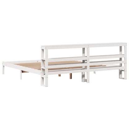 Bed Frame without Mattress White 180x200 cm Super King Solid Wood Pine