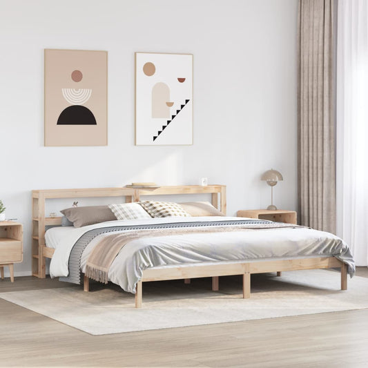Bed Frame without Mattress 200x200 cm Solid Wood Pine