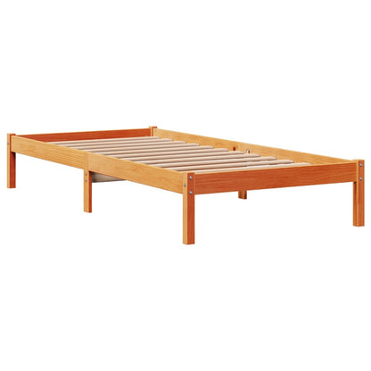 Bed Frame with Headboard without Mattress Wax Brown 90x200 cm