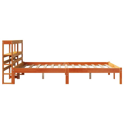 Bed Frame with Headboard without Mattress Wax Brown 150x200 cm King Size