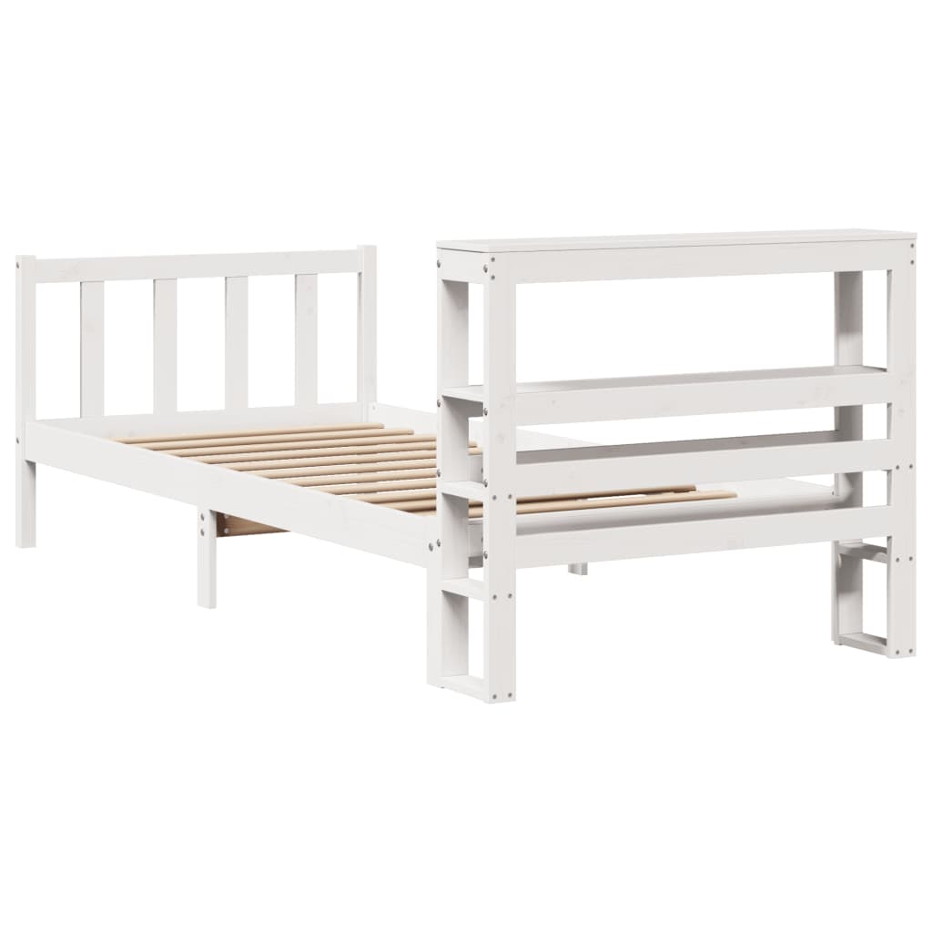 Bed Frame without Mattress White 90x190 cm Single Solid Wood Pine