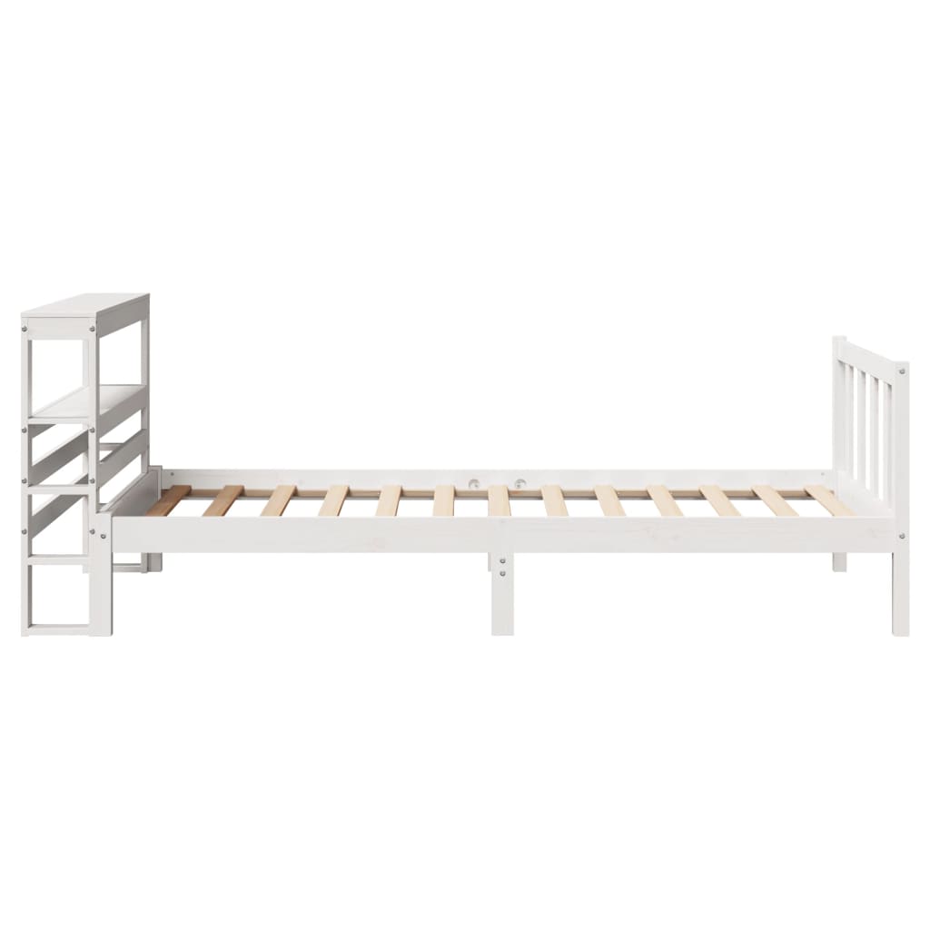 Bed Frame without Mattress White 90x200 cm Solid Wood Pine