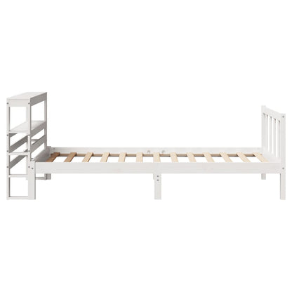Bed Frame without Mattress White 90x200 cm Solid Wood Pine
