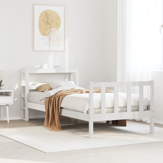 Bed Frame without Mattress White 90x200 cm Solid Wood Pine
