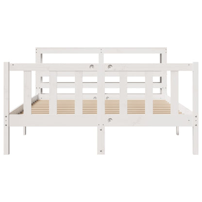 Bed Frame without Mattress White 120x200 cm Solid Wood Pine
