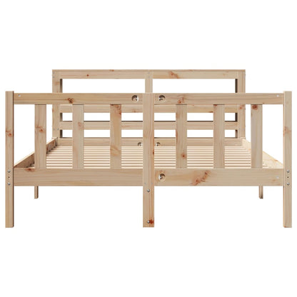 Bed Frame without Mattress 140x200 cm Solid Wood Pine