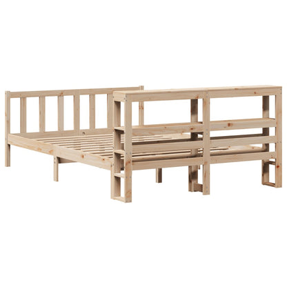 Bed Frame without Mattress 140x200 cm Solid Wood Pine