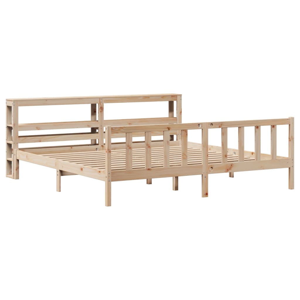 Bed Frame without Mattress 200x200 cm Solid Wood Pine
