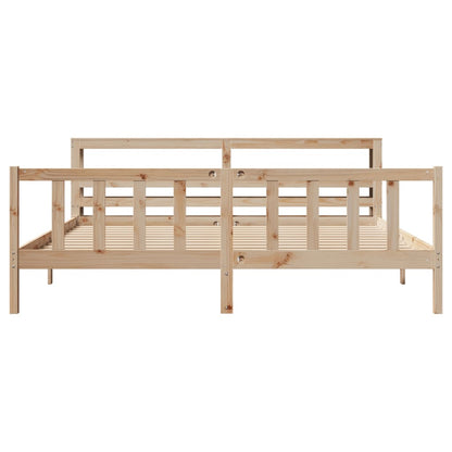 Bed Frame without Mattress 200x200 cm Solid Wood Pine