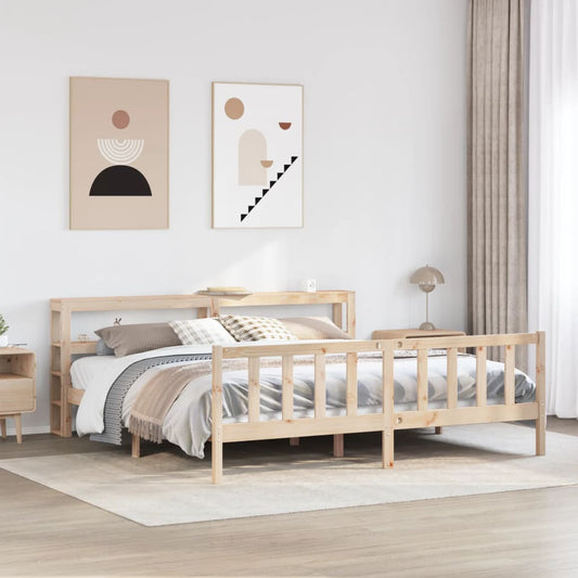Bed Frame without Mattress 200x200 cm Solid Wood Pine