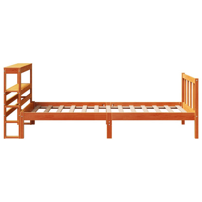 Bed Frame with Headboard without Mattress Wax Brown 90x200 cm