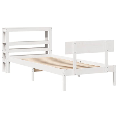 Bed Frame without Mattress White 90x190 cm Single Solid Wood Pine