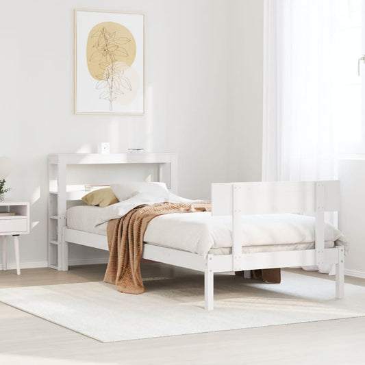 Bed Frame without Mattress White 90x190 cm Single Solid Wood Pine