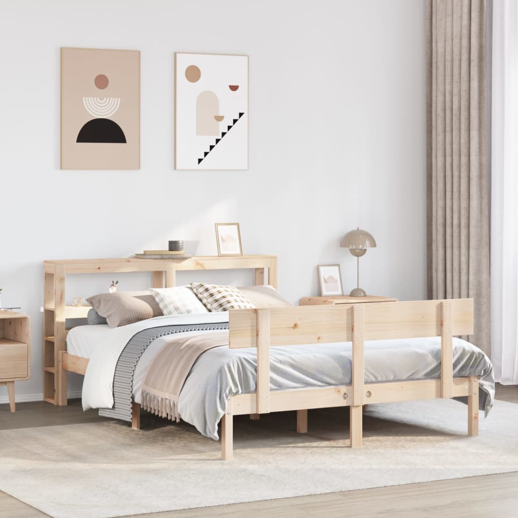 Bed Frame without Mattress 120x190 cm Small Double Solid Wood Pine