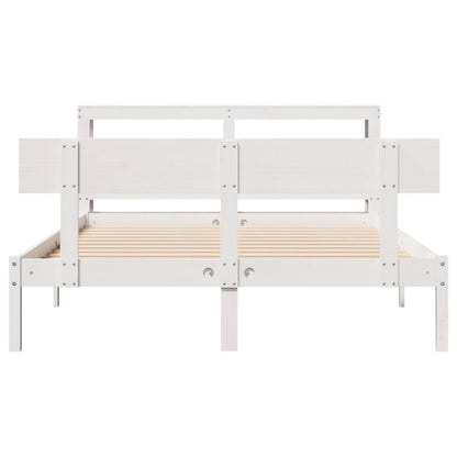 Bed Frame without Mattress White 140x190 cm Solid Wood Pine