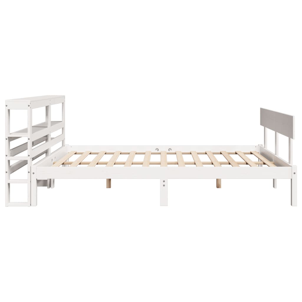 Bed Frame without Mattress White 140x190 cm Solid Wood Pine