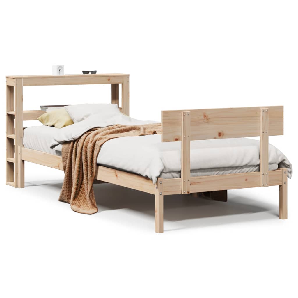 Bed Frame without Mattress 90x200 cm Solid Wood Pine