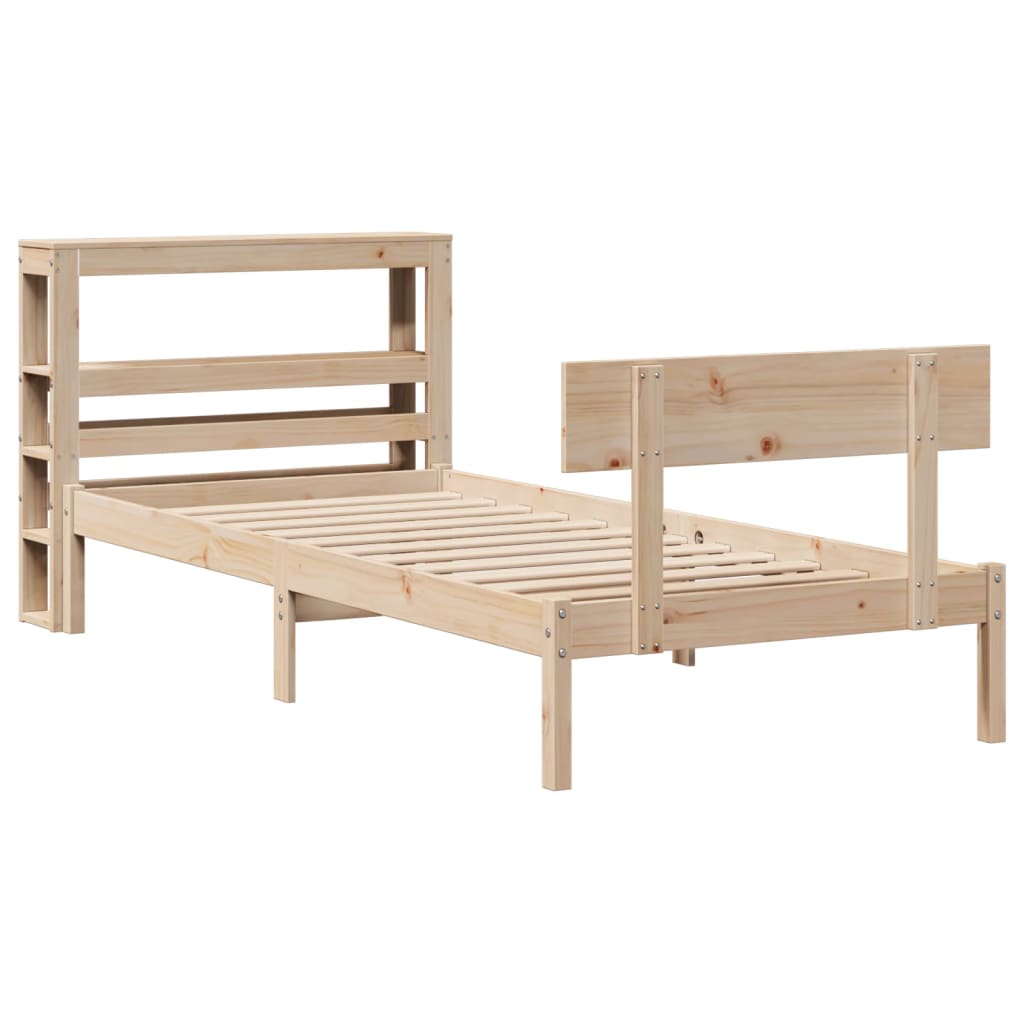 Bed Frame without Mattress 90x200 cm Solid Wood Pine